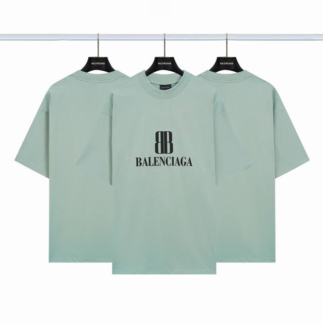 巴黎世家Balenciaga 双Blogo短袖 颜色：水绿 尺码：Xs-L