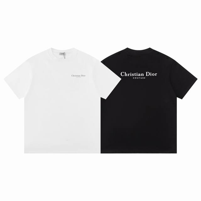 款F01 Dior Dior 迪奥2025春夏新款破洞印花Logo短袖T恤 原版面料高版本高品质 网红明星同款 定制定染简约基础款，简单大气，精致时尚，纯棉面料