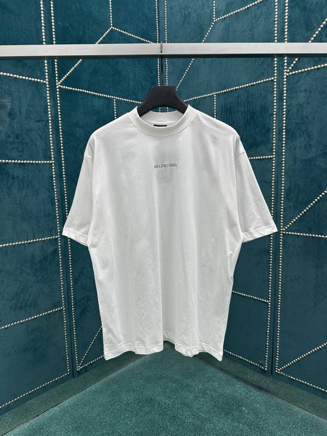巴黎 25Ss新款Balenciaga Back Reflective白色平纹针织中号版型T恤！ 码数：Xs.S.M.L.