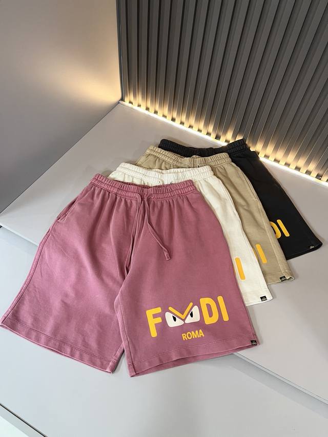Fen*Di芬*迪 2025春夏新款经典休闲百搭抽绳休闲短裤，贸易公司渠道订单，Fd百搭休闲裤，大牌中的潮流设计，客供原版专属纯棉材质！自带挺阔感不会软塌有质感