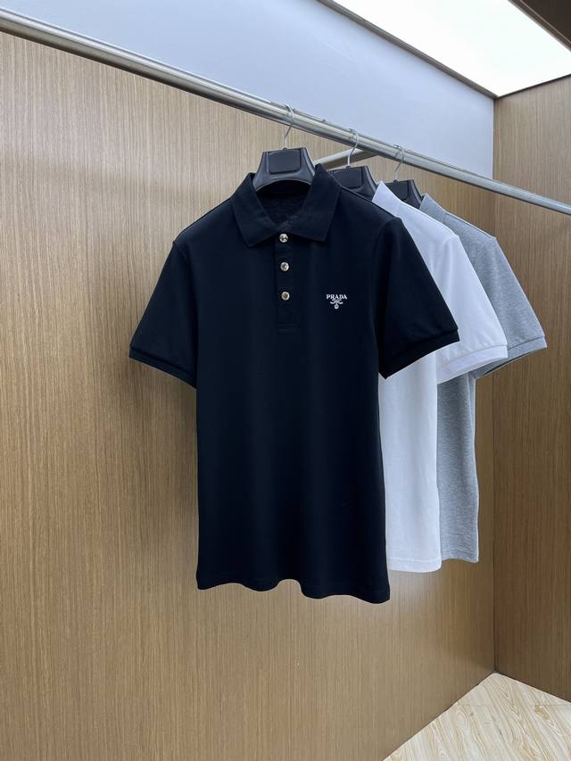 新款 Pd 独家定制工艺款 ,专柜同步2025Ss夏季新品，男士胸前经典徽标标识商务休闲撞色领短袖Polo衫！贸易公司渠道稀出，同步Gw发售！视觉颇为精致美观，