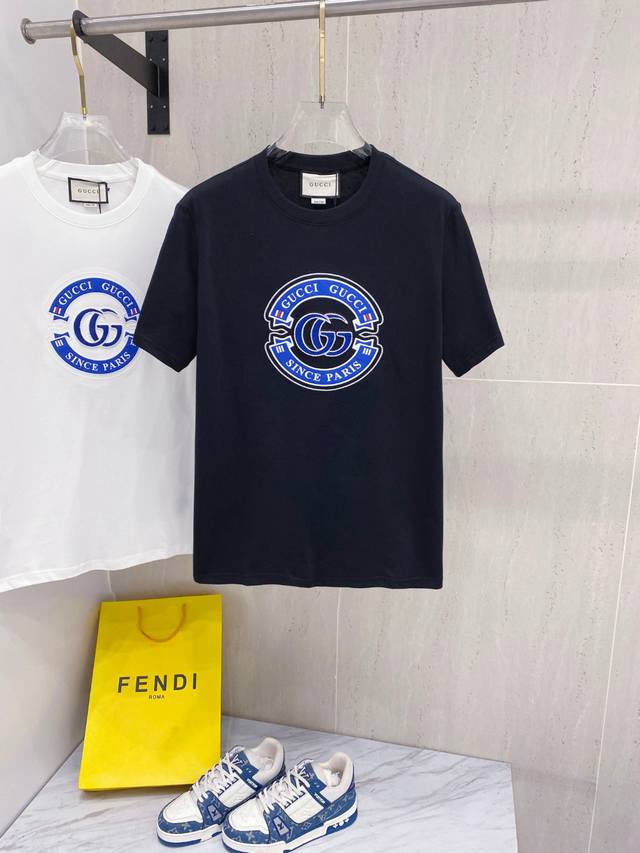 古*Gucci 25Ss春夏新款首发专柜最新款短袖圆领T恤 高端订制 设计前卫时尚！品牌Logo重工艺设计，高端定制面料，手感柔软，穿着舒适，客供进口高档面料质