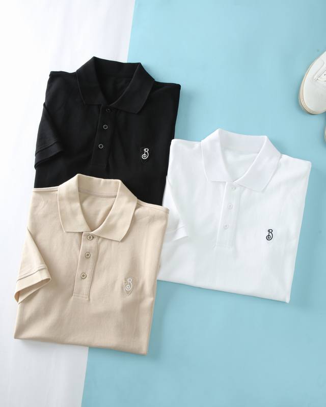 新品Bbr 芭*力 2025Ss夏季新款，男士胸前“B”盾牌刺绣标识珠地棉商务休闲短袖Polo衫！贸易公司渠道稀出，甄选客供珠地棉打造，采用双罗纹针织工艺，形成
