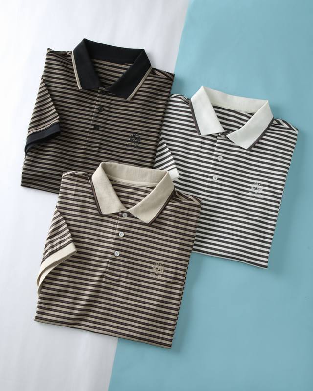 新品 Lor* Piana 2025Ss夏季新款轻薄珠地棉布翻领短Tee，男士胸前经典标识刺绣时尚条纹短袖Polo衫！经典不过时的条纹元素，任由你怎样搭配都帅气