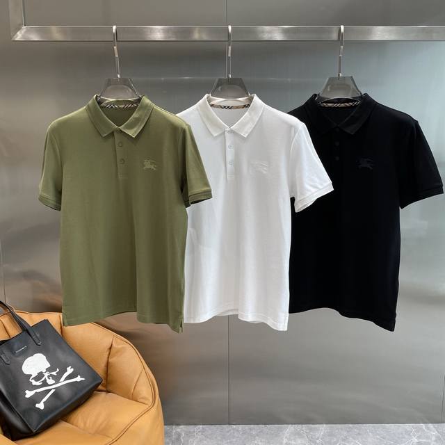 巴家 25Ss新款春夏短袖翻领T恤Polo，最高版本客供定制高端朱地面料简单时尚款，拼色螺纹超级好看！胸前标志刺绣经典Logo简单大方的款式！满满的高级感，简欧