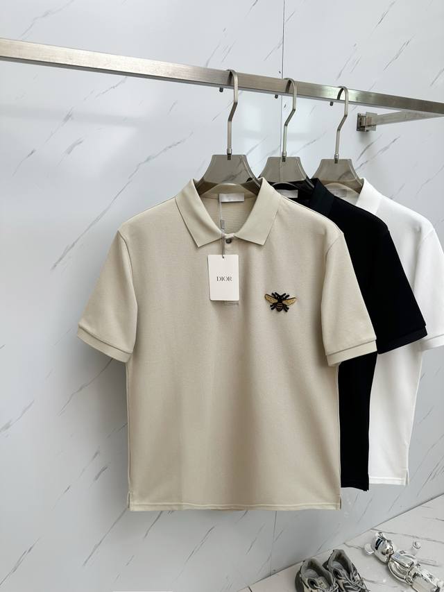 Dior 最新最顶级版本Polo衫短袖，最顶级的品质.玉蚕丝 顶级制作工艺进口面料，专柜款独特设计，采用进口高端订制进口手感一流！！码数：M 3Xl