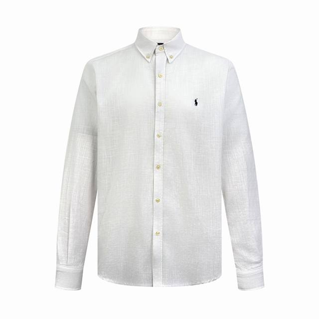 Ralph Lauren 刺绣亚麻衬衫 甄选上乘亚麻材质 自带天然的质感与呼吸感 紧致而爽滑 舒适贴肤 以一抹纯粹的白色惊艳亮相 标志性小马刺绣 如同跃动在洁白