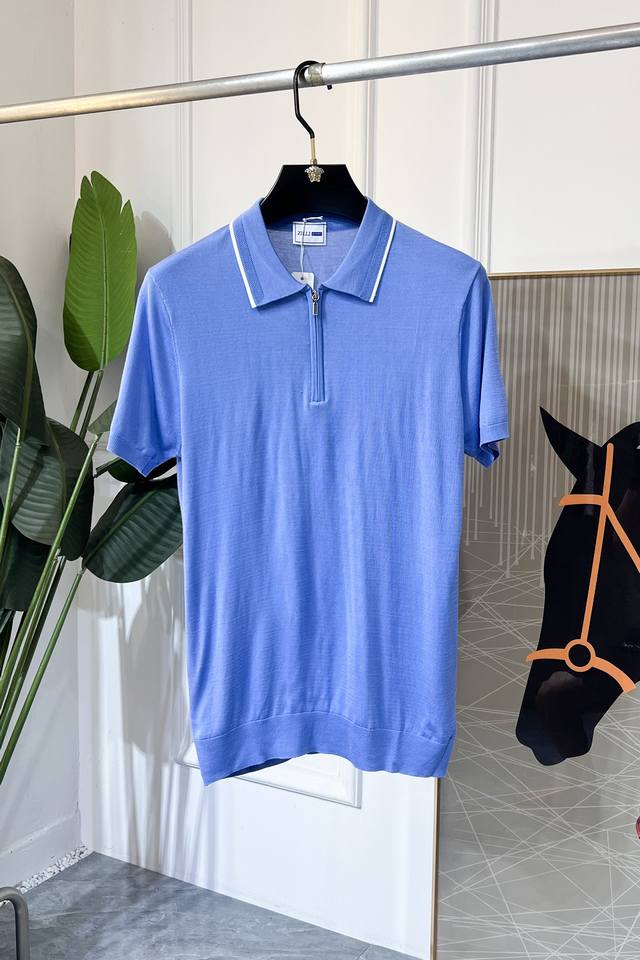 Zilli- 2025Ss春夏最新大爆款精品短袖T恤，定制进口轻柔天丝棉面料，时尚大牌元素Logo点缀，会呼吸的面料，质感细腻柔软，贴身冰爽顺滑。吸湿排汗，简约