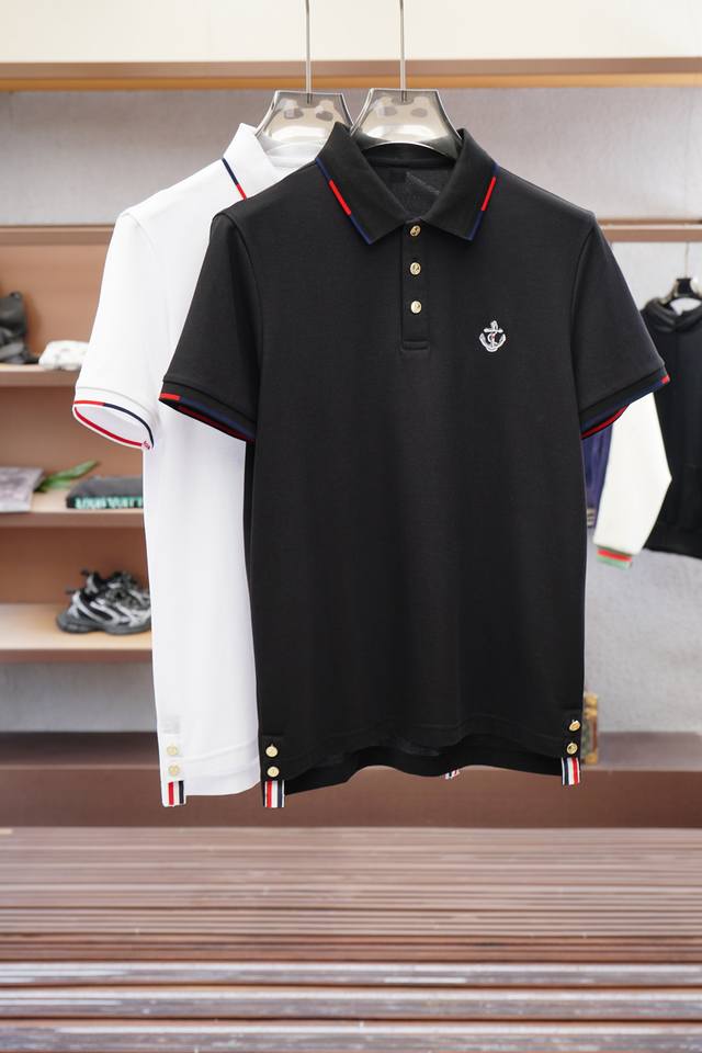 Tb-2025Ss夏季新款 Logo男士翻领Polo衫！经典商务男款，高端男装的天花板级别的商务男款！简约时尚大气不失优雅，单穿内搭体面过人，品质控 细节控的闭
