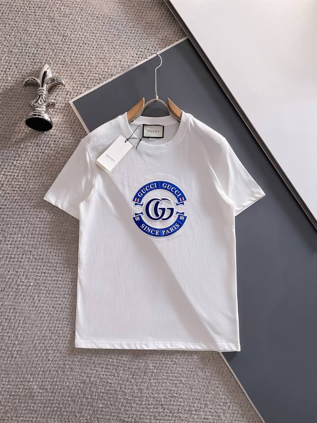 古*Gucci 25Ss春夏新款首发专柜最新款短袖圆领T恤 高端订制 设计前卫时尚！品牌Logo重工艺设计，高端定制面料，手感柔软，穿着舒适，客供进口高档面料质