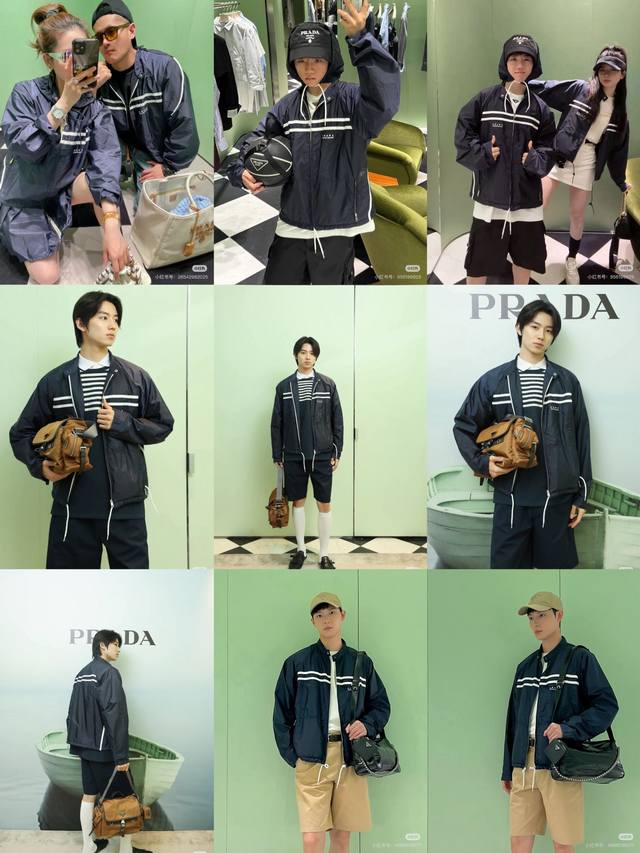 Prad A普拉达25Ss新款再生尼龙夹克.男女同款.原单推荐！灵感源自科技服饰，呈现轻盈且实用的剪裁设计。撞色图案细节点亮运动服饰风尚。颜色：蓝色.欧码：S-