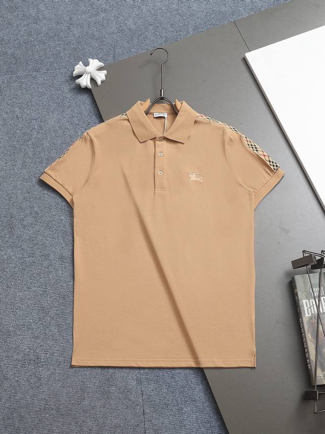 巴宝莉 Burberry 微宽版型M-3Xl 25Ss最新最顶级独家限定 徽章战马刺绣专柜款 超爆翻领纽扣Polo衫 经典战马精美工艺 320克朱地面料T恤作为