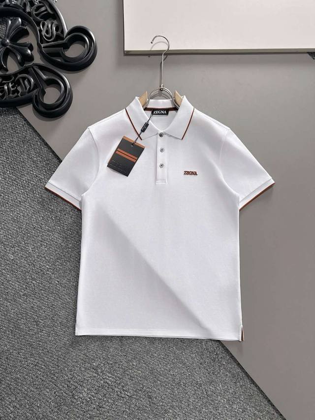 杰尼亚 2025Ss夏季新款 Logo男士翻领Polo衫！经典商务男款，高端男装的天花板级别的商务男款！简约时尚大气不失优雅，单穿内搭体面过人，品质控 细节控的