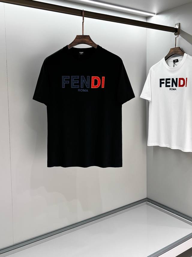 Fdi 2025Ss春夏新款圆领短袖T恤 定制面料 定型 不缩水 经典字母Logo 全网独家首发 百搭款细节处理完美 十分精致 原版面料 网红明星同款 高版本