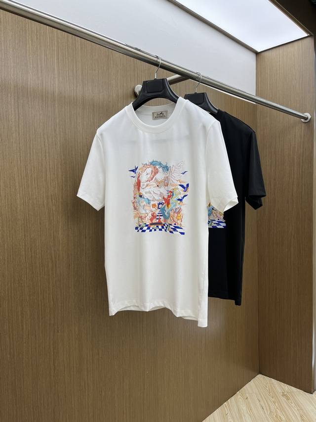 新品 Her Ss春夏独家专供新款原单男士休闲短袖 高端定制 高端版本 时尚百搭爆款进口面料 手感超柔软细腻 穿着亲肤舒适 高端精品 代工厂P精细做工 上身非常