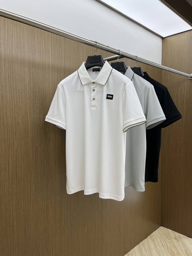 新品 Zz 2540春夏新品细纹珠地商务Polo，极简的衣身造型！ 顶级针织棉质混纺质地 整体的触感极为舒适，弹力十足亲肤效果高级，经典时尚翻领 Polo衫短袖