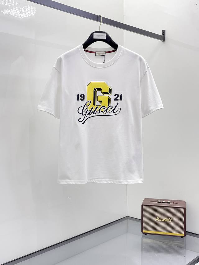 古驰2025夏季新款短袖T恤，个性艺术系列全网独家首发 百搭款细节处理完美纯棉面料十分精致 原版面料 网红明星同款高版本 高品质手感非常舒服 时尚又个性 超级百
