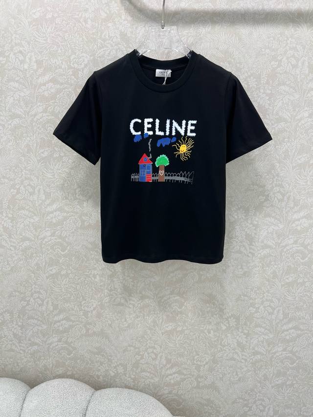 Celin* 25新款童趣涂鸦印花圆领修身短袖T恤丨独家Yb开发！高版出品！趣味满满 打破单调感 一整个上身就是减龄少女！走在街上吸睛度满分！青春又活力的感觉包