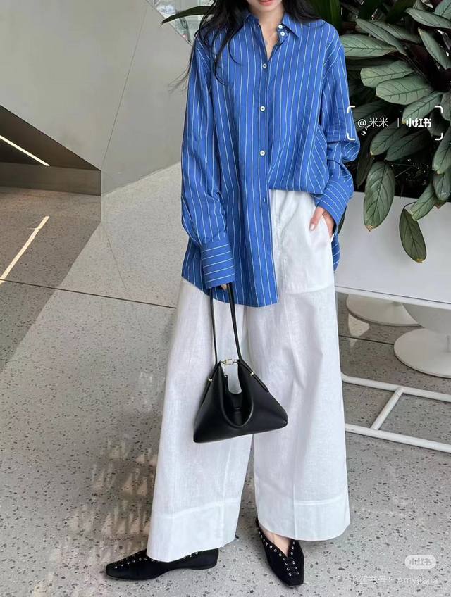 Toteme 2025早秋新款棉麻混纺宽松休闲九分裤裤 棉麻质地 超级舒服 323436