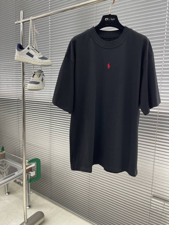 拉夫劳伦 2025Ss春夏新款半袖 爆款定制纯棉面料 重工洗水，重工刺绣，面料舒适质感 码数：S M L