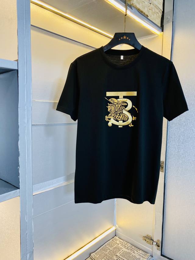 穿240斤 胖子福音 情侣款 码数：M-6Xl 巴宝莉Burberry 原单品质 2025最新款 男装短袖T恤 衣服 精选专柜订制顶级丝光棉进口面料 所有细节做