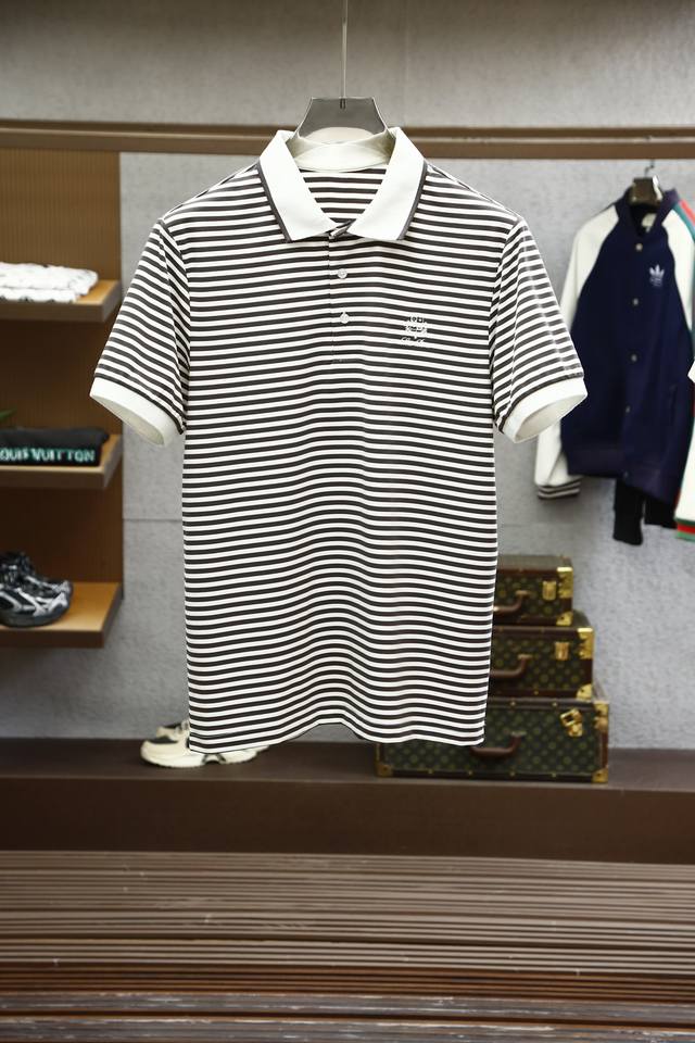 新品Lp条纹2025Ss夏季新品，男士胸前经典徽标刺绣珠地网眼商务休闲短袖Polo衫！香港洋行渠道货，重磅高端级臻品，完美沿袭了Lp家的精髓与基因，胸前衣身同色