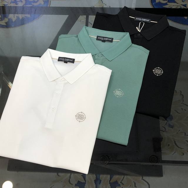 Dg 杜嘉班纳2025春夏新款原单男士翻领Polo衫短袖T恤 高版本 高端定制 简洁时尚百搭爆款胸前印胶刺绣Logo袖口刺绣字母设计 定制进口双股珠地纯棉面料