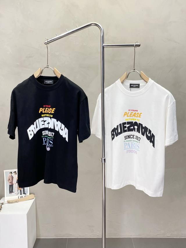 Balenciga巴黎世家独家专供新款原单男士休闲短袖 高端定制 高版本 时尚百搭爆款进口面料 手感超柔软细腻 穿着亲肤舒适 高端精品 代工厂P精细做工 上身非