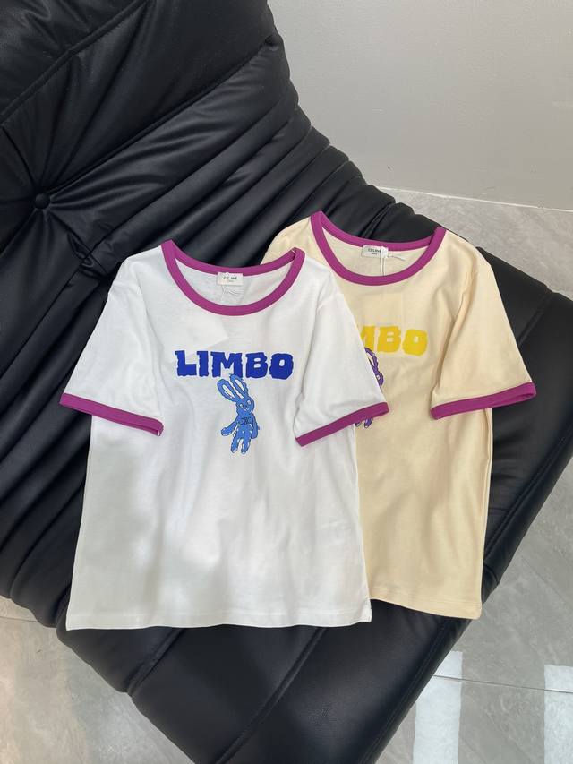 Celin*25春夏新品撞色印花短袖T恤 精致版型上身巨显瘦！ 定制最新字母印花工艺 低调奢华！ 时髦精必备单品解锁所有穿搭！ 认准我家品质！经典单品时髦又高级