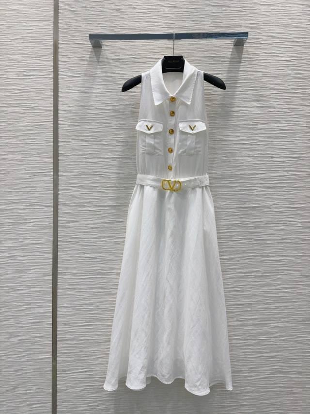 Valentin* 2025Ss新款连衣裙 高级感满满 纯亚麻面料 剪裁上身版型贴合度极佳 不旦颜色美，质感也敲好！复古又时尚 经典大气 各种身材都可以驾驭 S