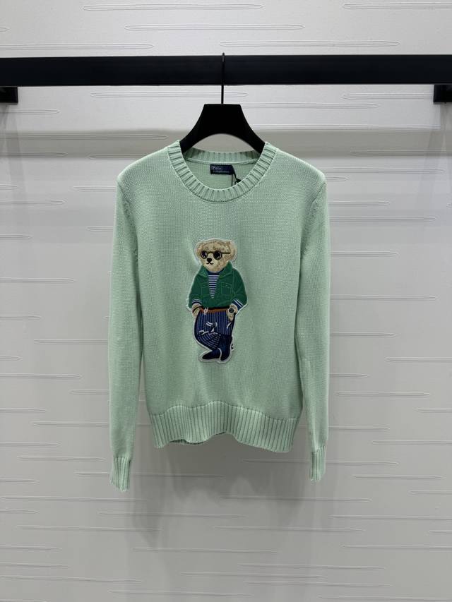 上新原单高端品质 Ralph Lauren Pol* 2025早秋最新系列！泰迪熊套头长袖毛衣！定制进口羊毛材质 柔软舒适 质感十足 胸前刺绣帅气小熊图案 童趣
