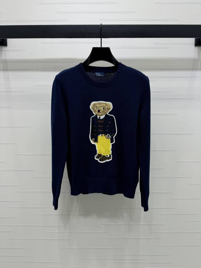 上新原单高端品质 Ralph Lauren Pol* 2025早秋最新系列！泰迪熊套头长袖毛衣！定制进口羊毛材质 柔软舒适 质感十足 胸前刺绣帅气小熊图案 童趣