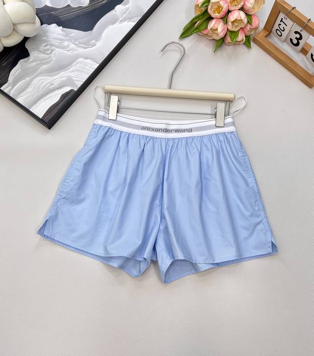 Alexander Wang 25Ss春夏新款无袖尖领衬衫+织带短裤套装丨独家Yb开发！高版出品！五金项链点缀，细节彰显高级感，松紧腰短裤巧妙藏肉，轻松穿出大长