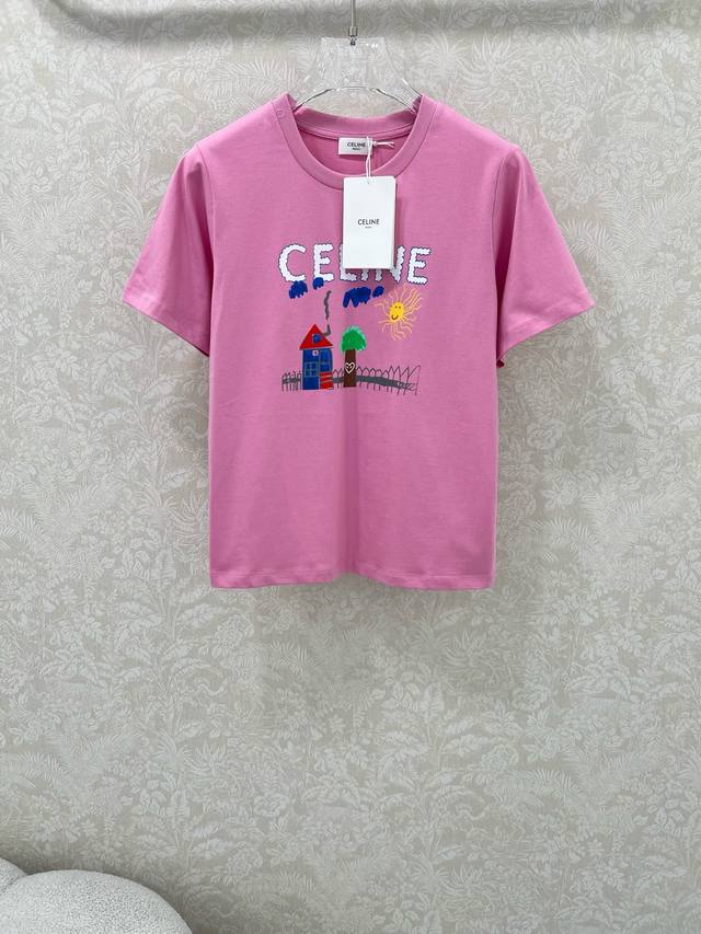 Celin* 25新款童趣涂鸦印花圆领修身短袖T恤丨独家Yb开发！高版出品！趣味满满 打破单调感 一整个上身就是减龄少女！走在街上吸睛度满分！青春又活力的感觉包