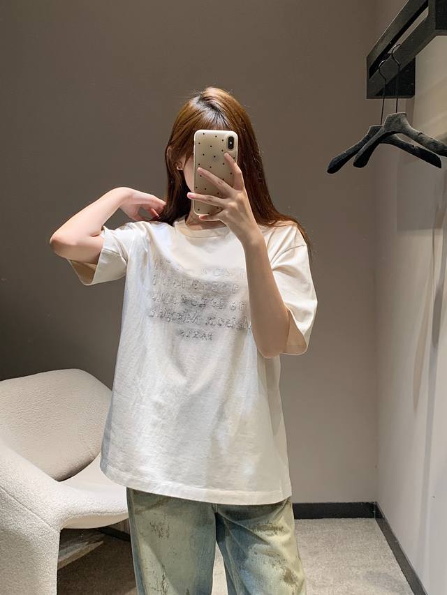 Maiso*N Margiel*A 25Ss春夏新款 Mm6数字缝线徽标做旧短袖T恤丨独家高版出品！男女同款 细节做旧，成衣做好再马流，再二次洗水，普通洗水厂拿