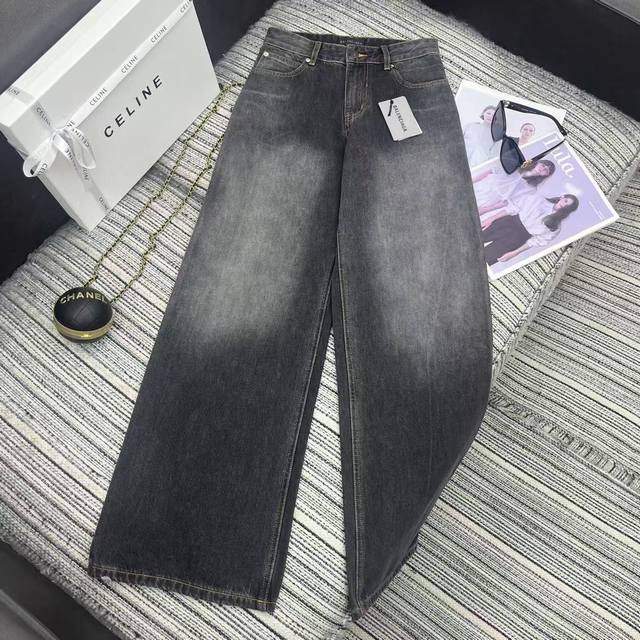 强烈推荐 25年春夏系列 Bal*新款牛仔阔腿裤 洗水颜色好看 Sml