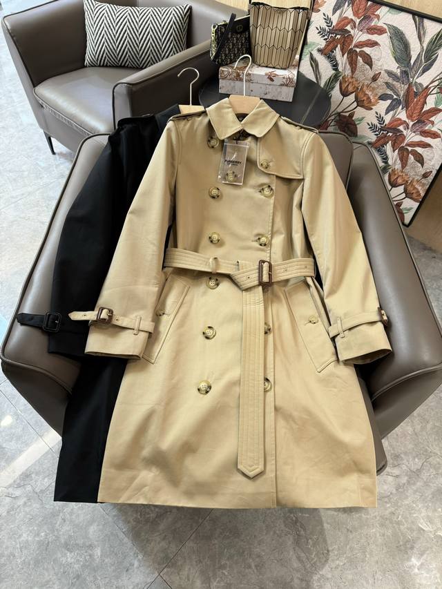 Lf24014#新款风衣 Burberry 巴宝莉 六排扣 经典款 双排扣 格子内里 中长风衣 卡其色 黑色 Smlxl
