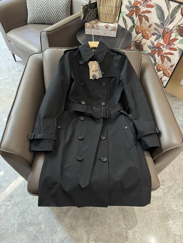 Lf24014#新款风衣 Burberry 巴宝莉 六排扣 经典款 双排扣 格子内里 中长风衣 卡其色 黑色 Smlxl