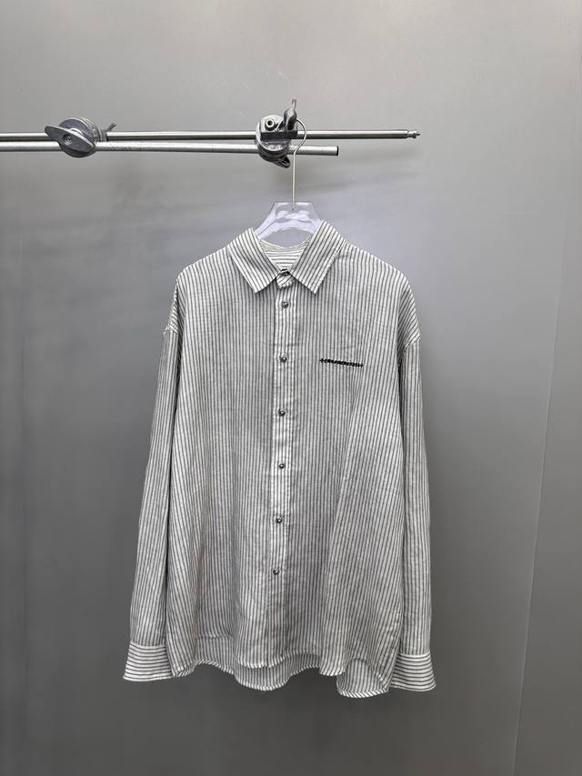 克罗心 ｜ 新款衬衣，成衣洗水吊磨喷色叠加工艺加前后刺绣，日本进口天丝亚麻面料，男女同款，尺码Sml