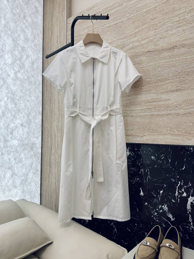 Qgl003#新款连衣裙 Hermes H家 爱马仕 H字母暗纹 短款拉链款 连衣裙 黑色 燕麦咖色 白色 36 38 40