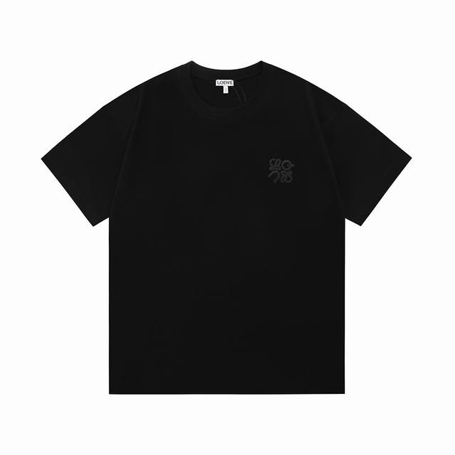 Loewe 罗意威 联名 On Running昂跑 2025新款 定制刺绣凸胶Logo 男女同款 短袖T恤 定制320克100％双纱纯棉面料 定染32支双股螺纹