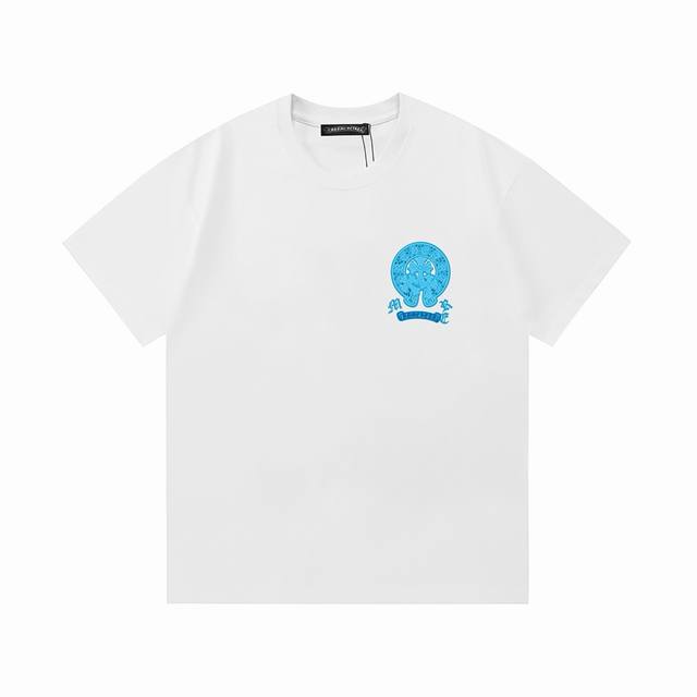 高版本！Chrome Hearts 克罗心 2025新款 多重工艺加持 男女同款 短袖T恤 定制320克100％双纱纯棉面料 定染32支双股螺纹 贴标十字架刺绣