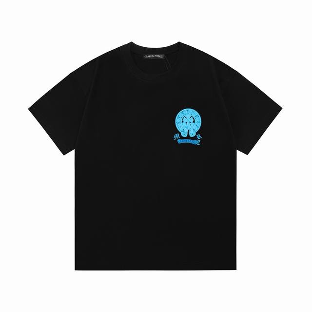 高版本！Chrome Hearts 克罗心 2025新款 多重工艺加持 男女同款 短袖T恤 定制320克100％双纱纯棉面料 定染32支双股螺纹 贴标十字架刺绣