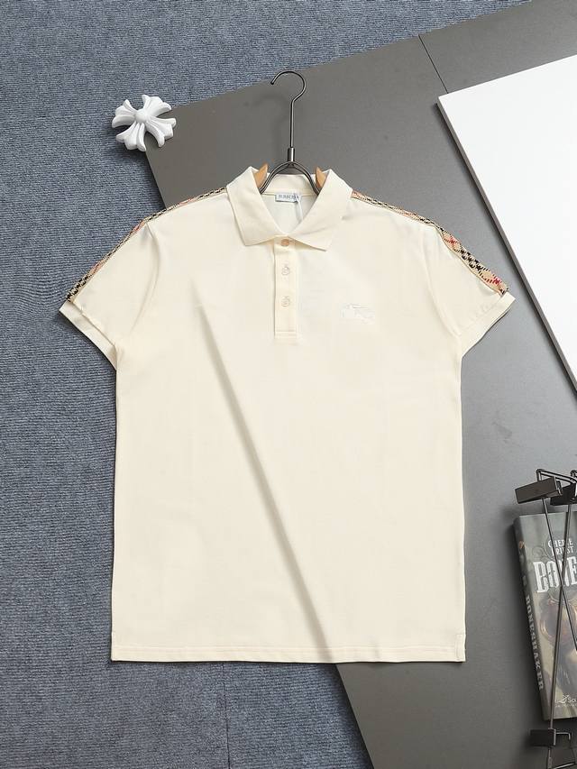巴宝莉 Burberry 微宽版型M-3Xl 25Ss最新最顶级独家限定 徽章战马刺绣专柜款 超爆翻领纽扣Polo衫 经典战马精美工艺 320克朱地面料T恤作为