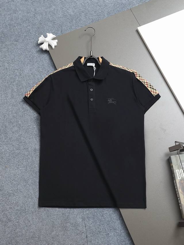 巴宝莉 Burberry 微宽版型M-3Xl 25Ss最新最顶级独家限定 徽章战马刺绣专柜款 超爆翻领纽扣Polo衫 经典战马精美工艺 320克朱地面料T恤作为