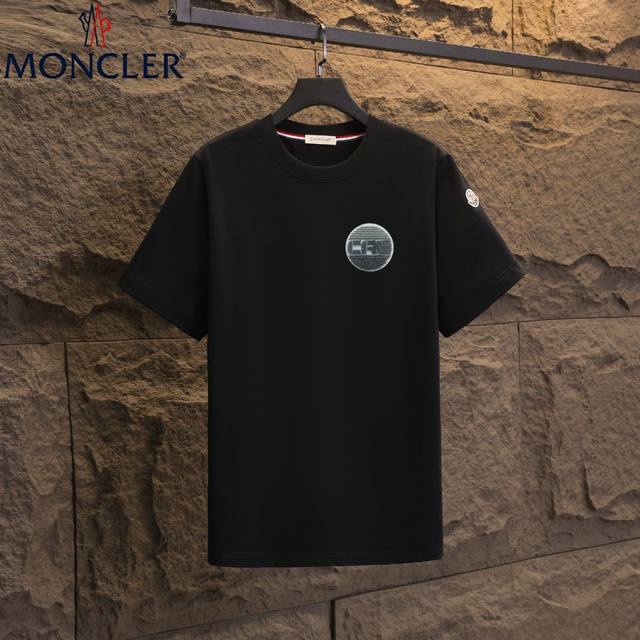 实拍 Nfc芯片感应 Moncler 蒙口 短袖T恤 2025专柜首发新款进口毛巾绣标识短袖T恤 面料：原版同步300克重双纱100%纯棉 超高质感，丝滑厚实透