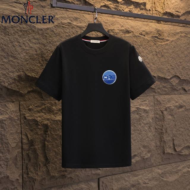 实拍 Nfc芯片感应 Moncler 蒙口 短袖T恤 2025专柜首发新款进口毛巾绣标识短袖T恤 面料：原版同步300克重双纱100%纯棉 超高质感，丝滑厚实透
