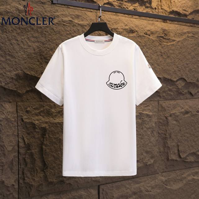 实拍 Nfc芯片感应 Moncler 蒙口 短袖T恤 2025独家发售新款个性简约标识短袖T恤 面料：原版同步300克重双纱100%纯棉 超高质感，丝滑厚实透气