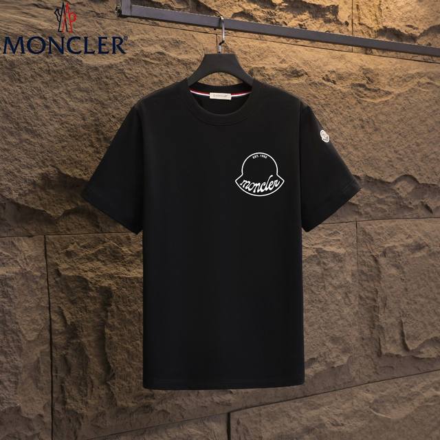 实拍 Nfc芯片感应 Moncler 蒙口 短袖T恤 2025独家发售新款个性简约标识短袖T恤 面料：原版同步300克重双纱100%纯棉 超高质感，丝滑厚实透气