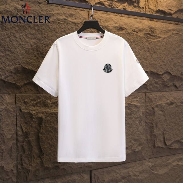 实拍 Nfc芯片感应 Moncler 蒙口 短袖T恤 2025专柜同步发售新款联名石头岛刺绣标识短袖T恤 面料：原版同步300克重双纱100%纯棉 超高质感，丝